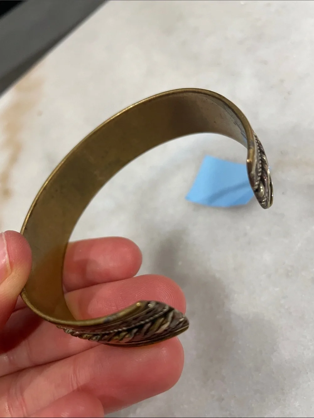 Women’s Brass Tone Braided Cuff Bracelet - Antique Gold